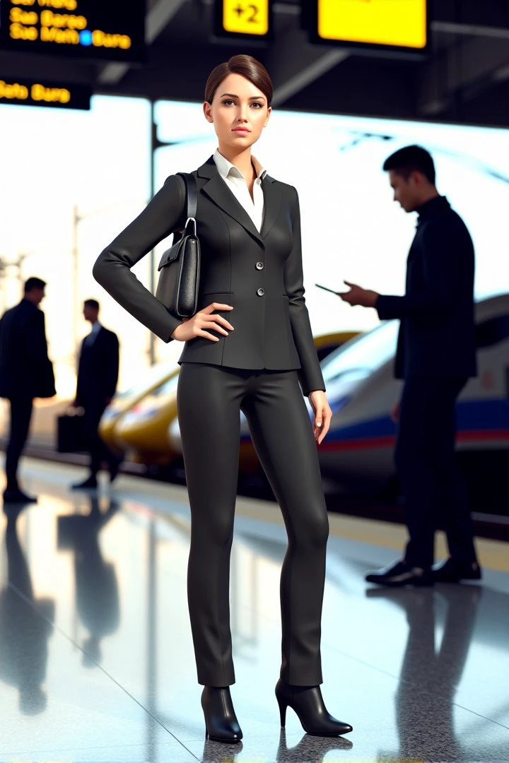 daz3d metahuman <lora:flux_events_06_daz3d_metahuman:1>
woman standing, salaryman, detailed Busy train station and commuters at background, 
Low Poly  theme,