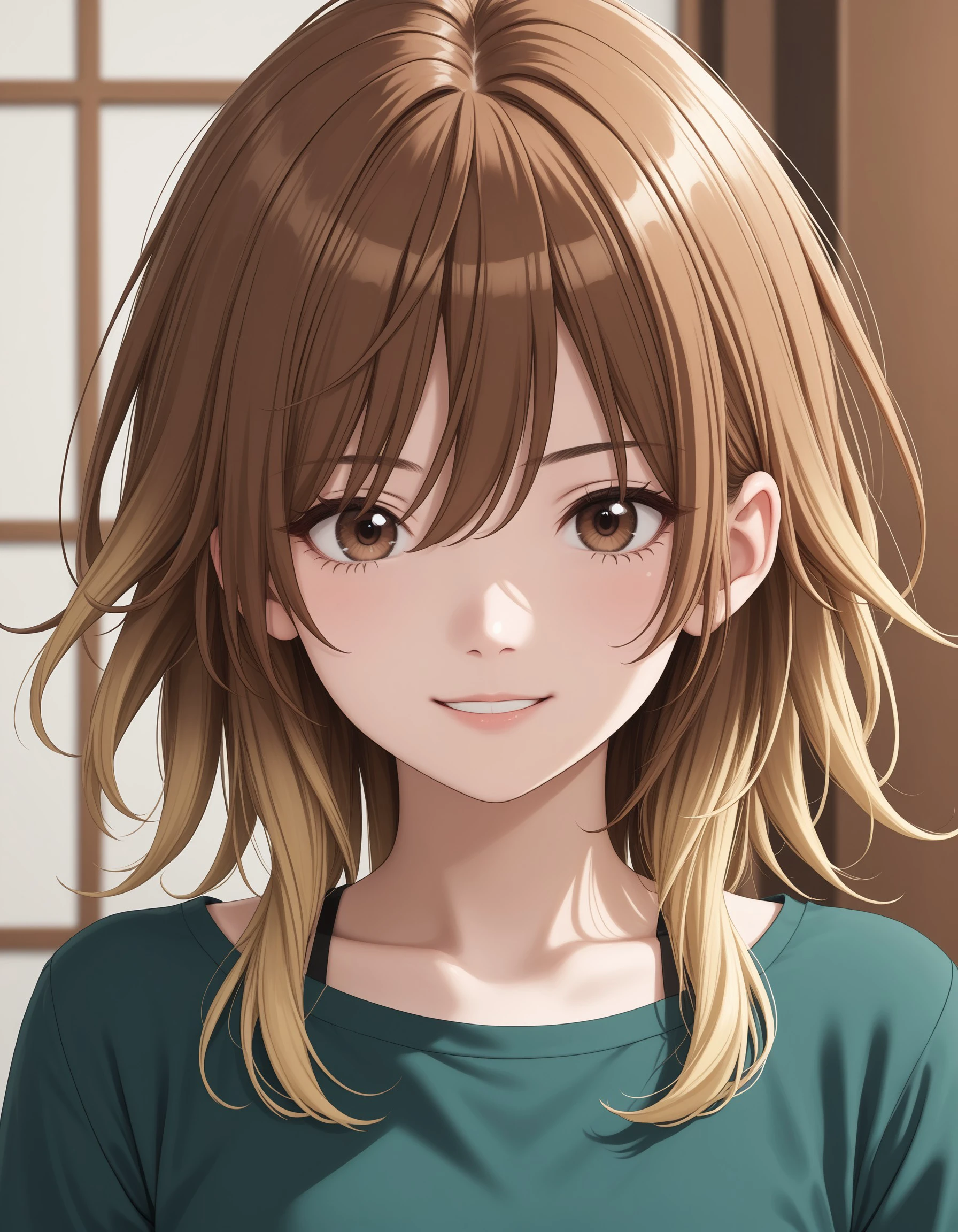 (masterpiece), best quality, expressive eyes, perfect face, mikoto_a. looking at viewer, light smile, brown hair, blonde hair, gradient hair, <lora:a58935a3-cff9-45f9-bf93-79ed7ce8f038:0.7>