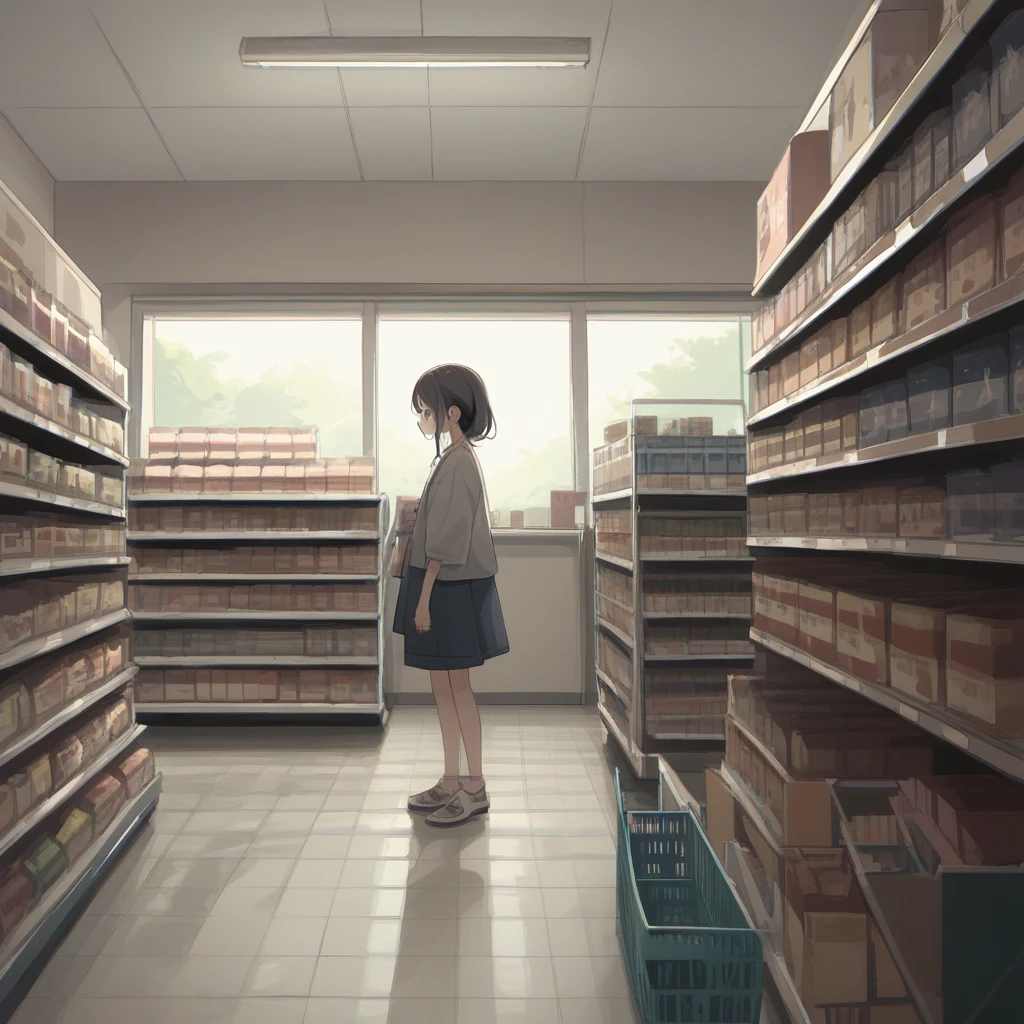 score_9, score_8_up, score_7_up, score_6_up, score_5_up, score_4_up, zPDXL2,source_anime,rating_questionable <lora:Supermarket:0.8> sup3rmark3t, indoors, shelves, store,