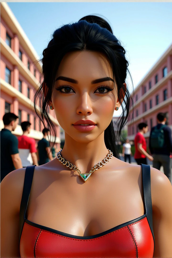 daz3d metahuman <lora:flux_events_06_daz3d_metahuman:1>
woman closeup, dj, detailed College dormitory and bustling activity at background, 
Heroic Proportions  theme,