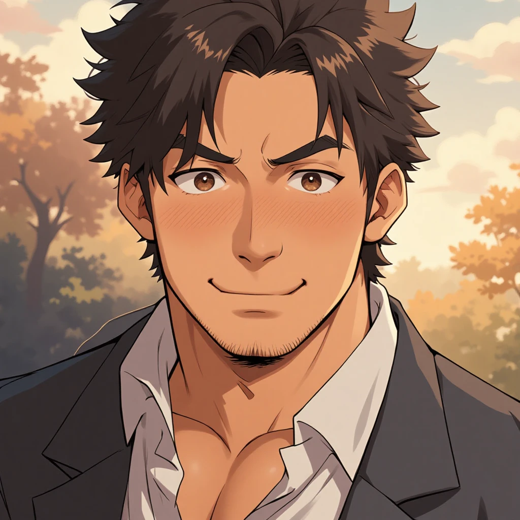 A handsome man，anime style
