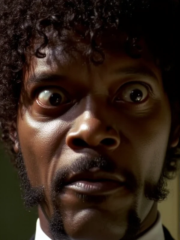 Jules Winnfield closeup face portrait. Crazy faces <lora:Jules_Winnfield:0.9>