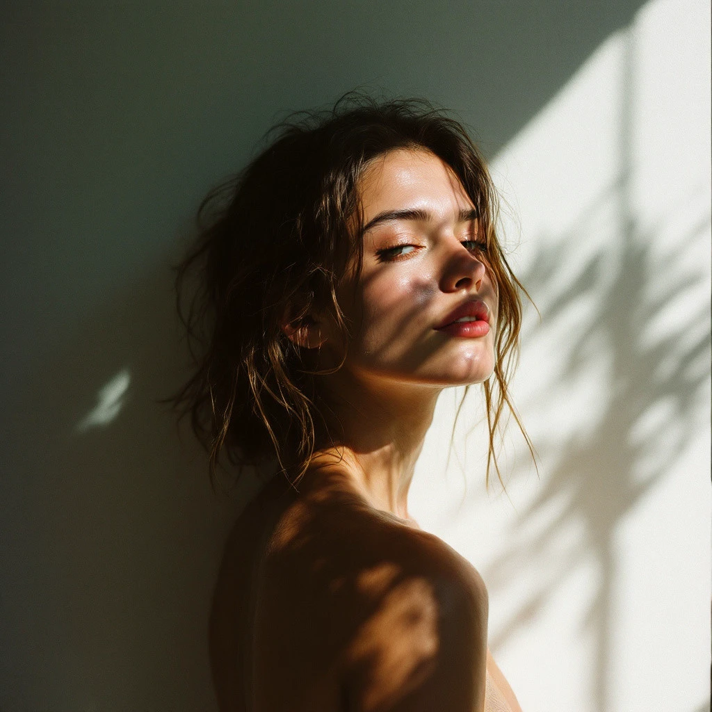 soaked_mundwasser_pee_FLUX, instagram photo, a 20 year old french woman, natural beauty and happy, soft shadows, film grain