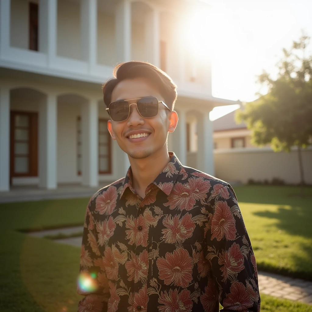 batikindo indonesian man, in the bright sun