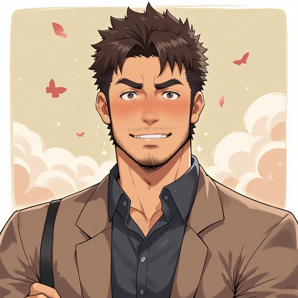 A handsome man，anime style
