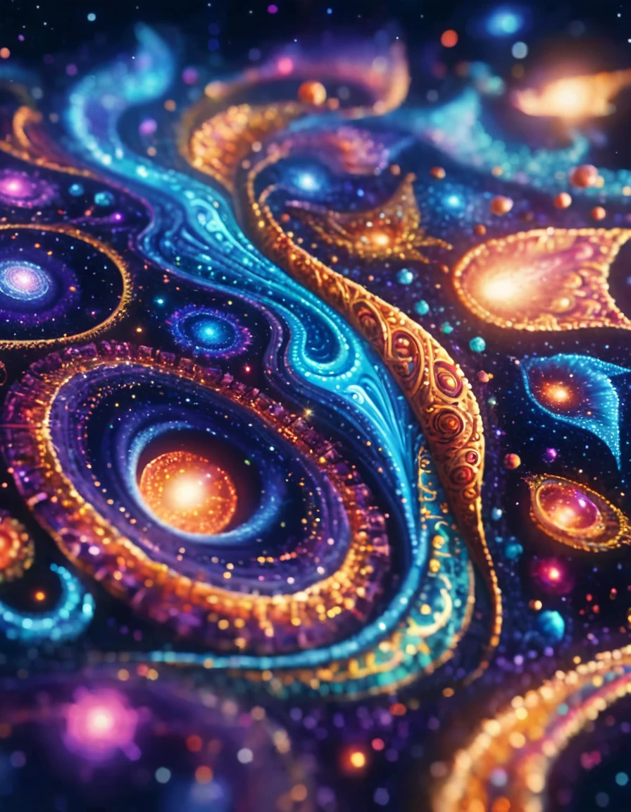 ral-granlum, (by Chris Dyer:0.9) , concept art, behance, wide shot of a ("Whispers of the cosmos, celestial secrets hidden in the depths of the night, inviting us to gaze beyond the stars.":1.2) , Rude, Visionary art, psychedelic motives, spiritual themes, intricate patterns, vibrant colors, abstract, sci-fi, dreamlike, <lora:ral-granlum-sdxl:0.9>, enhanced quality, confident, beautiful, enchanted