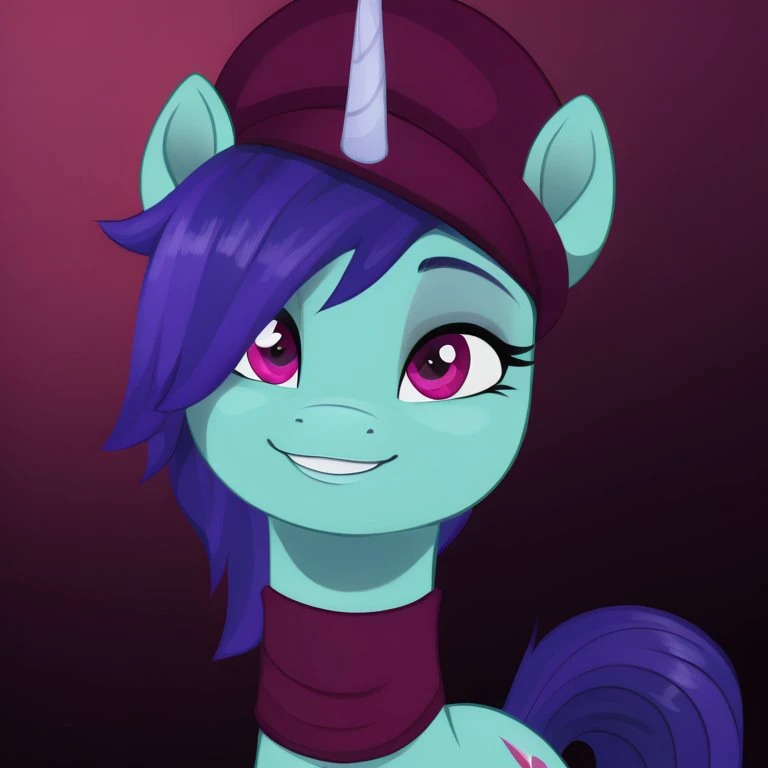 score_9, score_8_up, score_7_up, score_6_up, score_5_up,with beautiful, detailed, (detailed cute pony face), detailed eyes, detailed fur, beautiful, vector, flat colors, (abstract background: 1.8), (looking at you, looking at viewer: 1.5), cute smile, happy, ((close-up)), wide angle
<lora:Onyx:1>Onyx,pony, solo,
<lora:Wholesome_MLP-v1.2:1> <lora:OtherStyle_01:1> <lora:mlp_g5 (1):1>