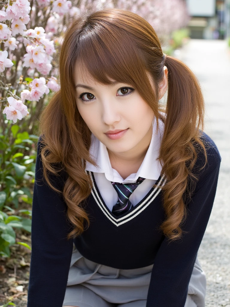 tsubasa,
masterpiece, best quality,realistic,(realskin:1.5),1girl,outdoor,low_key,longhair,parted bangs,cherry blossoms, school uniform, sitting, softlight,fog,