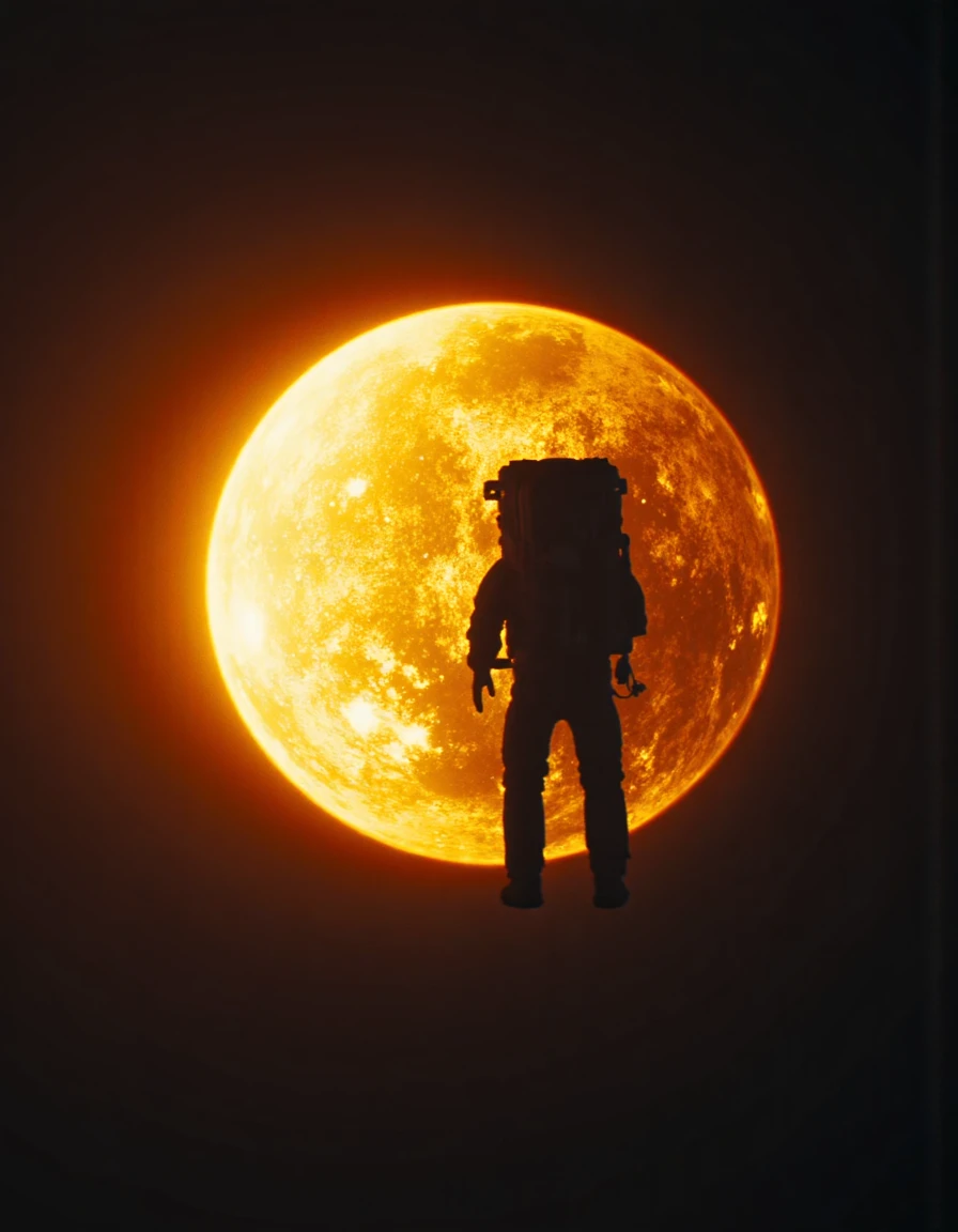 an astronaut backlit by a bright sun, floating in the universe <lora:sunshineF1-000015:1>