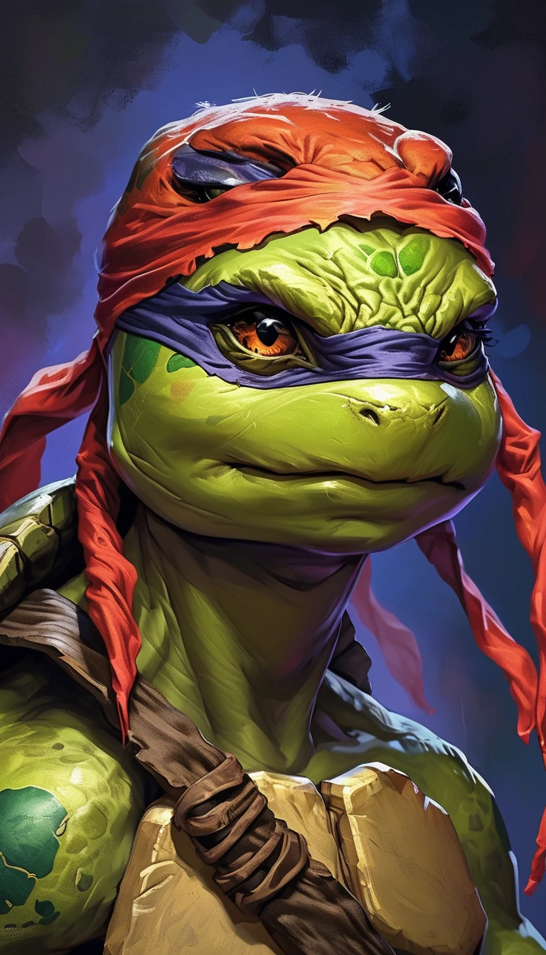 young woman hybrid turtle tmnt , big breasts , portrait tmnt  