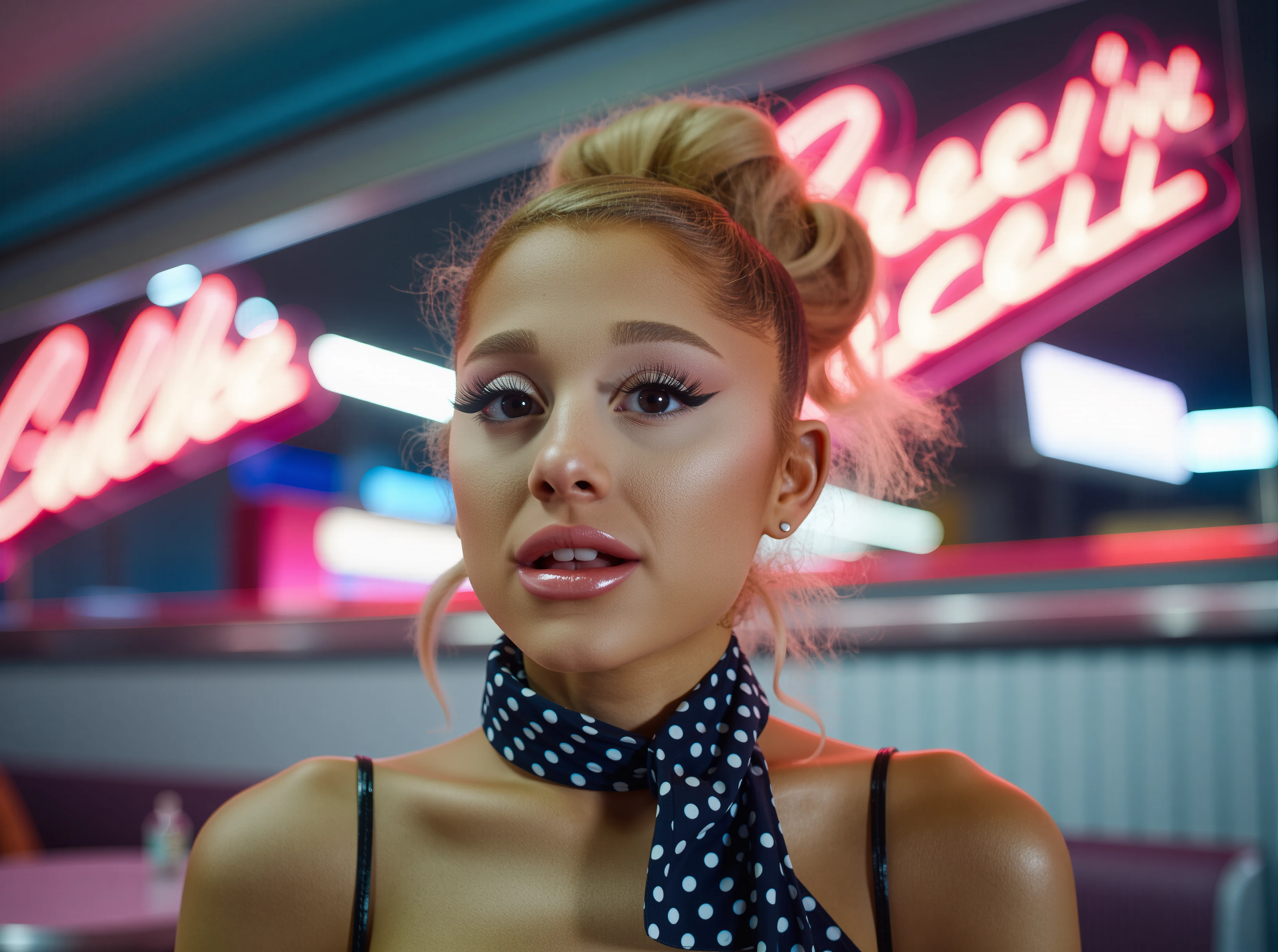 (((cinematic film still of Ariana Grande a girl and holding a rifle))), (((((distant nuclear explosion))))), (((World War))), (explosion,fire:1.2), (smoke:1.4), (((((city))))), (RTX) cinematic film shot in 70mm, depth of field, vivid colors, (best quality,ultra-detalhado,Realistic:1.37), (8k, ARTISTIC photography, best quality, masterpiece: 1.2), (realistic, photorealistic:1.37), over-detailed, (high-detail skin: 1.2), 8k UHD, SLR camera, soft lighting, high quality, film grain, cinematic lighting, photonic display, brightness, physically rendered photo, (dynamic pose ), extremely high-quality graphics, over-detailed face, (((cinematic lighting))), ((clear details)), (((((clear face))))), (((((clear high-detail hand))))), (((((Ahegao))))),