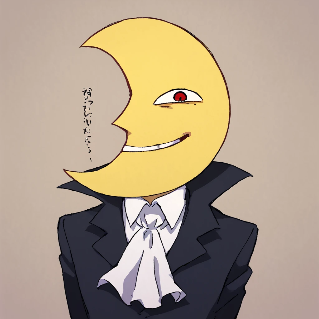 <lora:Moon-Faced_Man-000008:1> m00nfaceman, 1boy, solo, yellow skin, colored skin, moon-shaped head, white ascot, formal