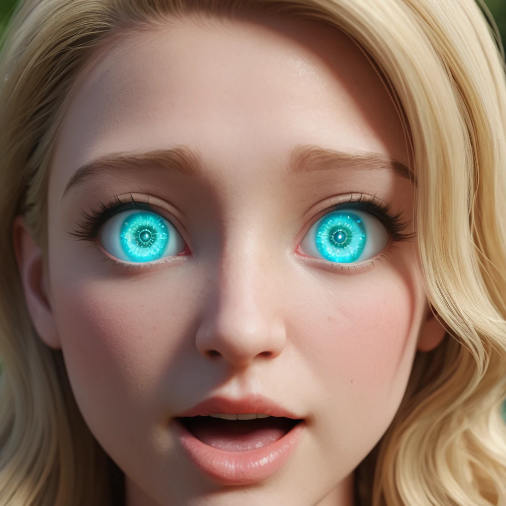 opal,blender \(medium\),
1girl,beautiful aqua eyes,iridescent,iridescent eyes,eye reflections,eyelashes,glowing galaxy eyes,
golden blonde hair,intricate hair,
vibrant  colors,
wide open mouth,close-up,
subsurface scattering,caustics,dappled sunlight,light reflected onto face,
fine skin details,
excited,surprised,amazed,woman,
high contrast,shadows,ray tracing,high definition,highres,absurdres,
3d rendering,