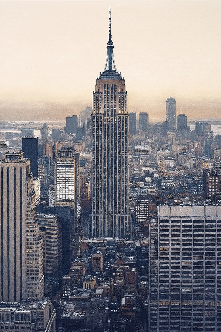 Japanese Painting by fusenT2, New York City Skyscrapers