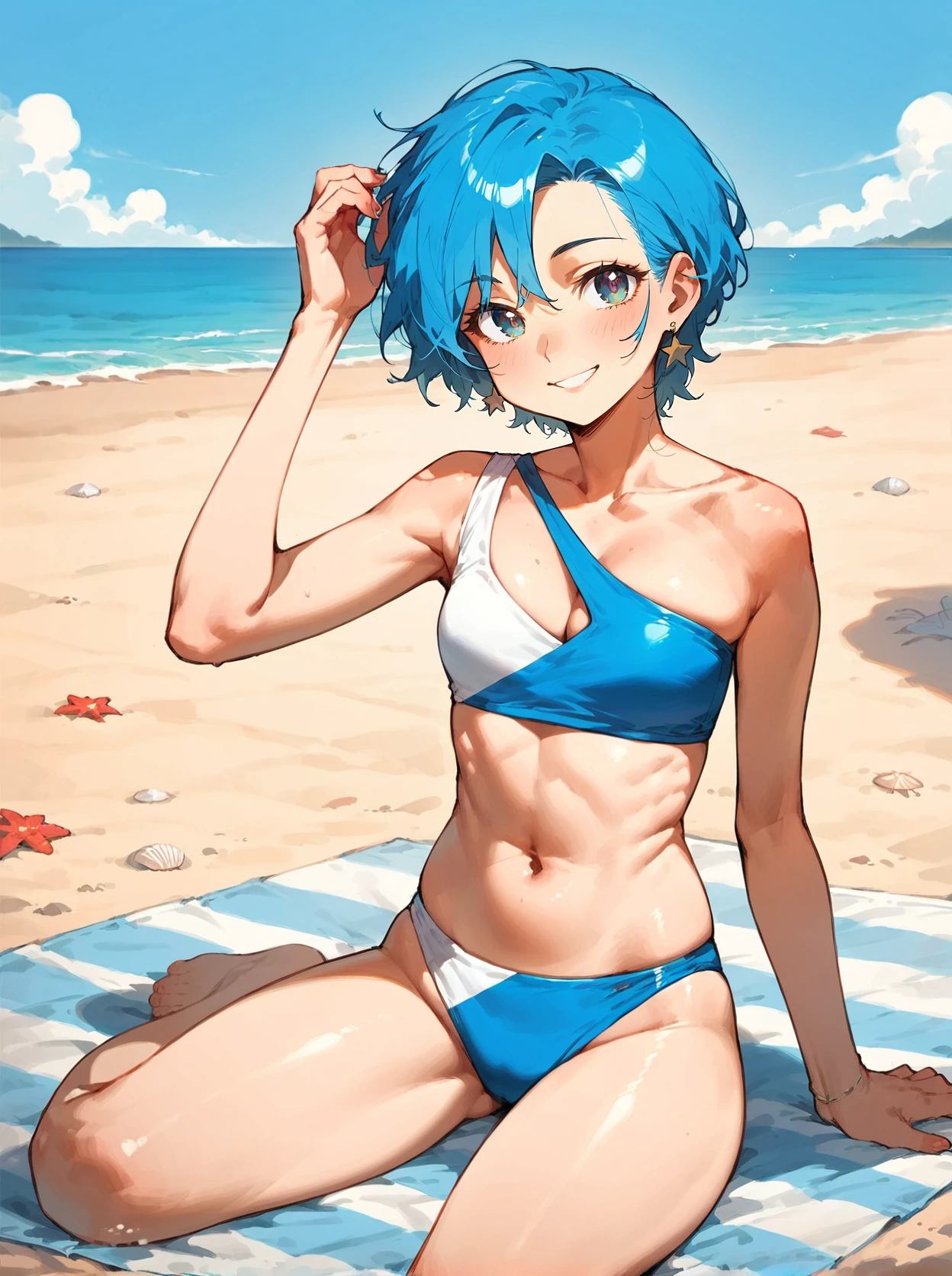 【COSTUME】One-Shoulder Stripe Bikini (Request) v1.0