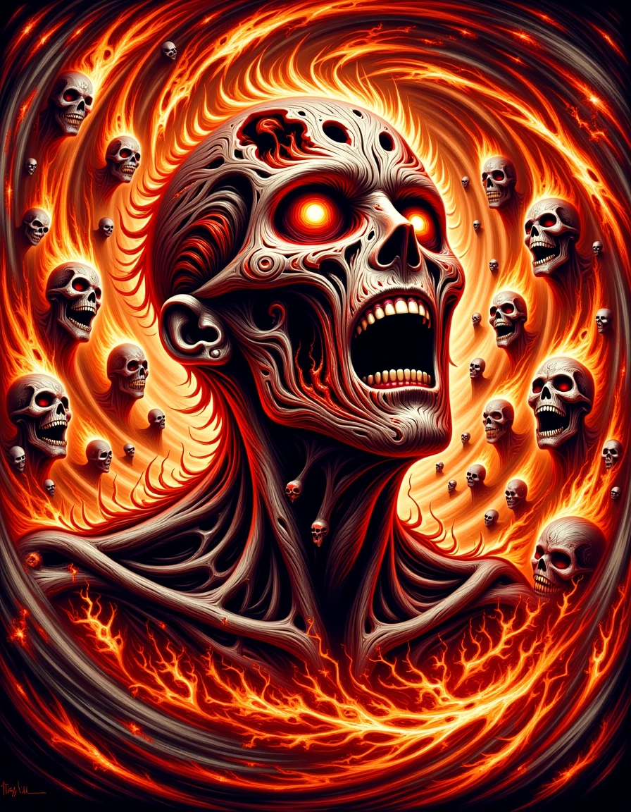 impactful paint of a zombie face <lora:Infernal_Vortex:1.0>, highly detailed, 8k, sharp, professional, clear, high contrast, high saturated, , vivid deep blacks, crystal clear