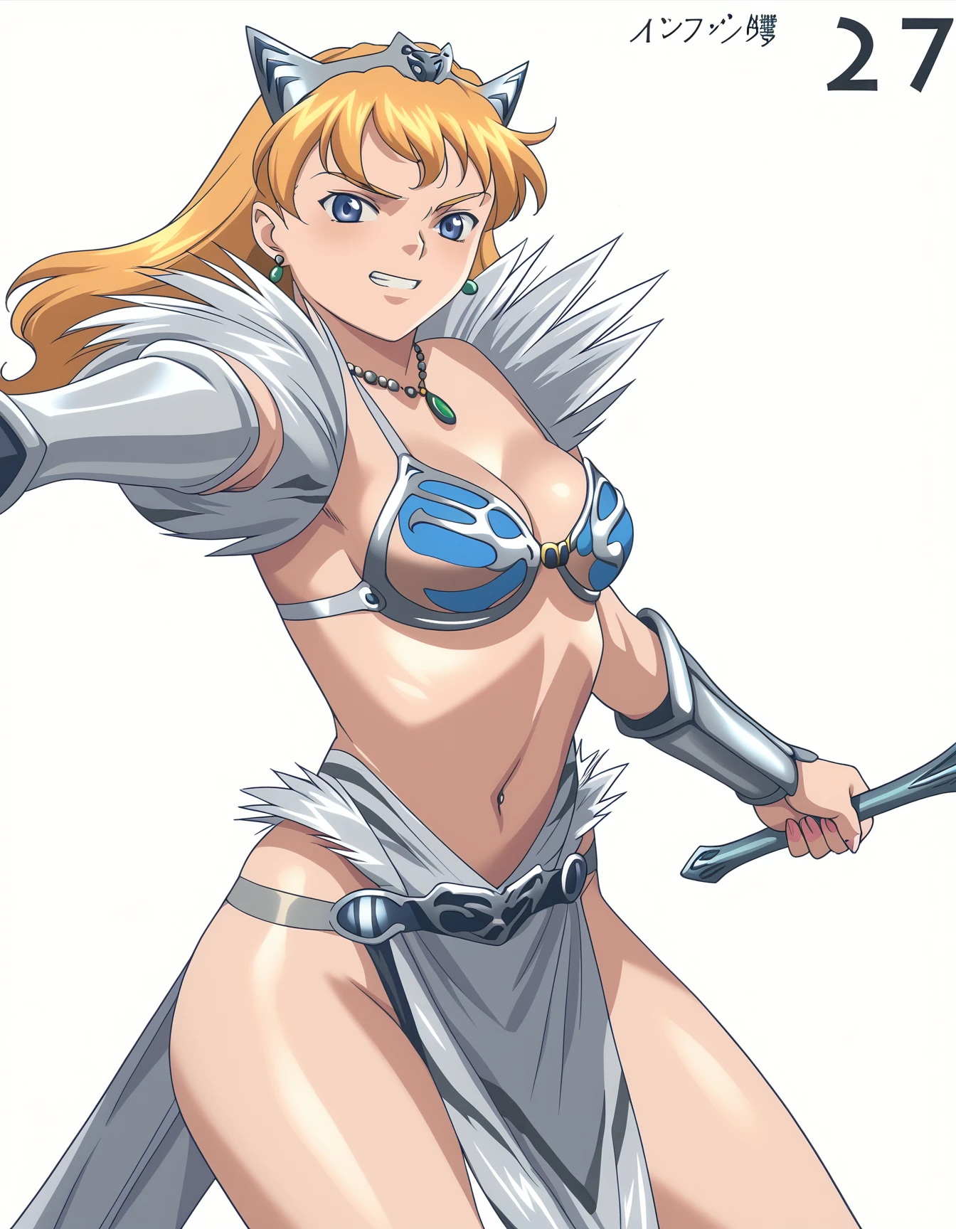 score_9,  score_8_up, score_7_up, <lora:qb-concept-v4-000015:1>
1girl, solo, white background, simple background, fighting stance, smug, confident,
elina, tiara, cleavage, bikini armor, loincloth