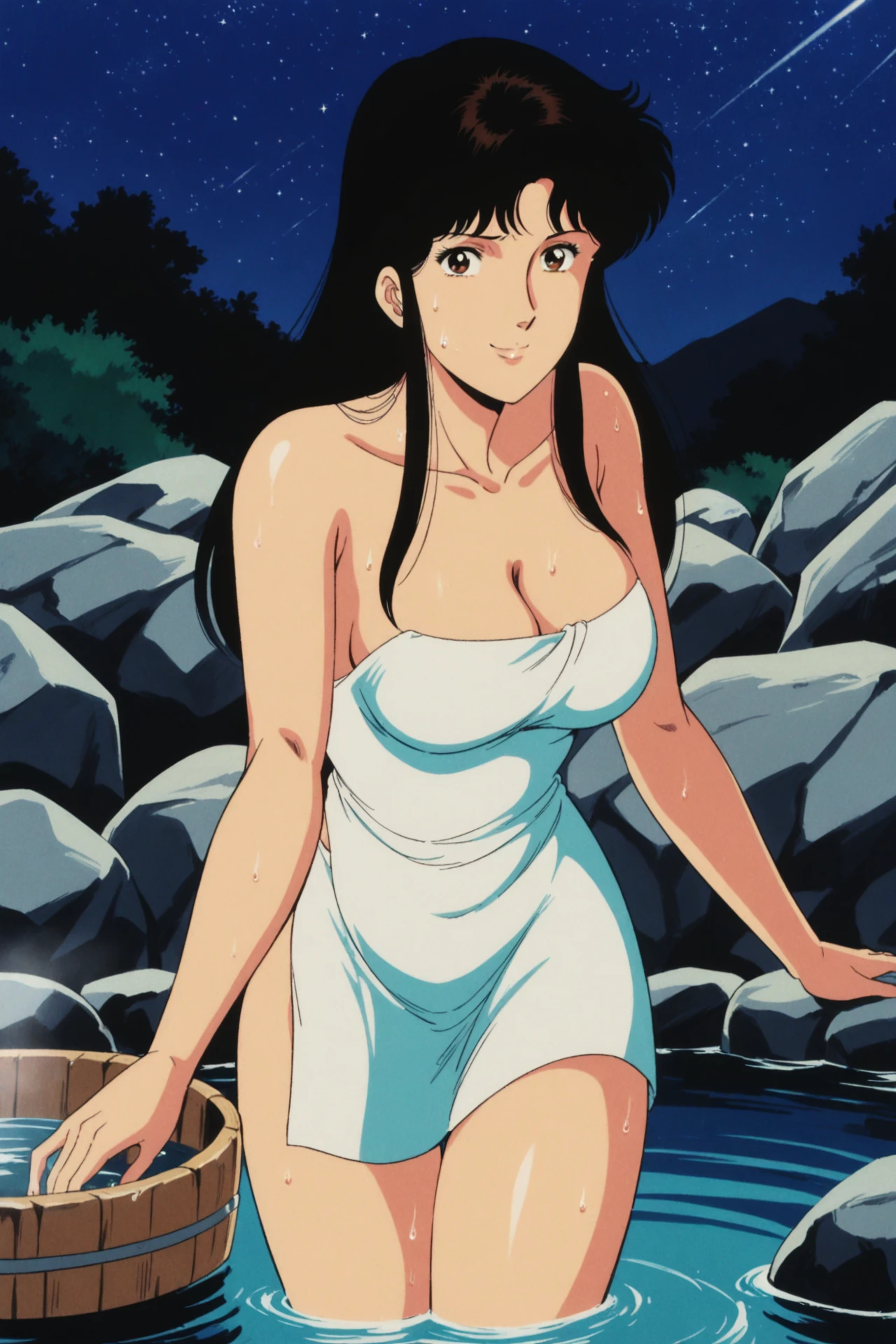 Madoka Ayukawa, , bangs, 1girl, masterpiece, highest quality, disorganized, retro artstyle, 1980s \(style\)))), look viewer, (((full nude))), full blush, (((no Panties))),, Take a look here, (((nsfw))), view audience, nsfw, Genitals are visible,1girl, (((See here))), nsfw, (Japanese girl showing off genitals:1.1), look viewer, (((lie on the beach, knee standing,))), cameltoe,