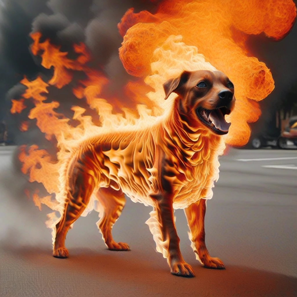 dog on fire