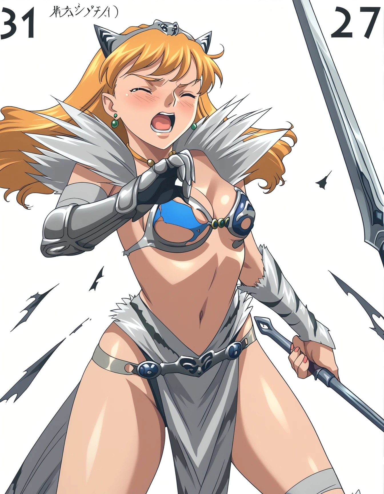 score_9,  score_8_up, score_7_up, <lora:qb-concept-v4-000015:1>
1girl, pov, sword, white background, simple background, battle damage, wince, blush, open mouth, torn clothes,
elina, tiara, cleavage, bikini armor, loincloth