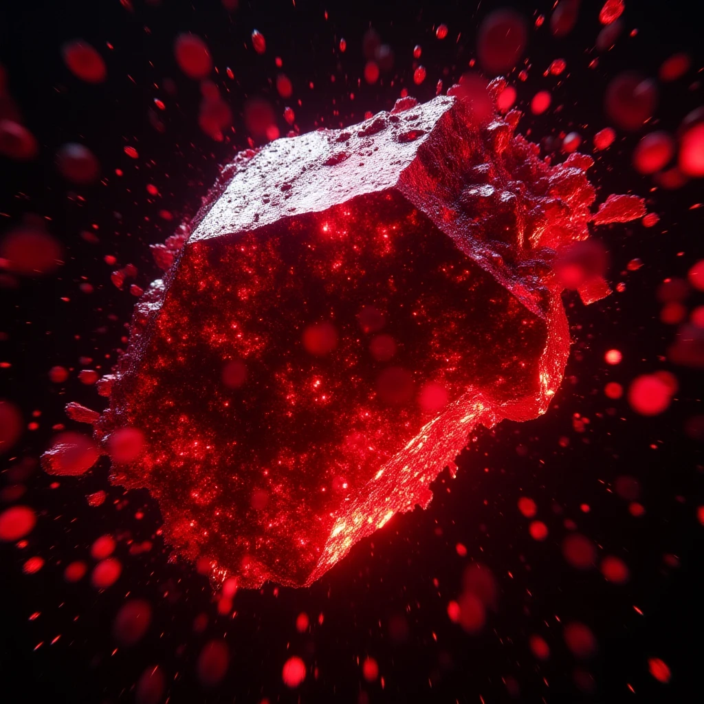 A fractured ruby in the style of xplo_situ