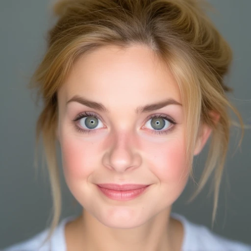 striking blue eyes that are open and looking directly at the camera., The image is a high-resolution photograph of a young woman with a light complexion and striking blue eyes. She has a fair skin tone with a smooth, This is a high-resolution photograph of a young woman with a fair complexion and light blonde hair, and she has a slight, This is a high-resolution photograph of a young woman with a light complexion and striking green eyes. She has straight, The image is a photograph of a young woman with a light complexion and a fair complexion. She has her blonde hair tied up in a casual, professional portrait photograph of a young woman. She has a light complexion with a clear