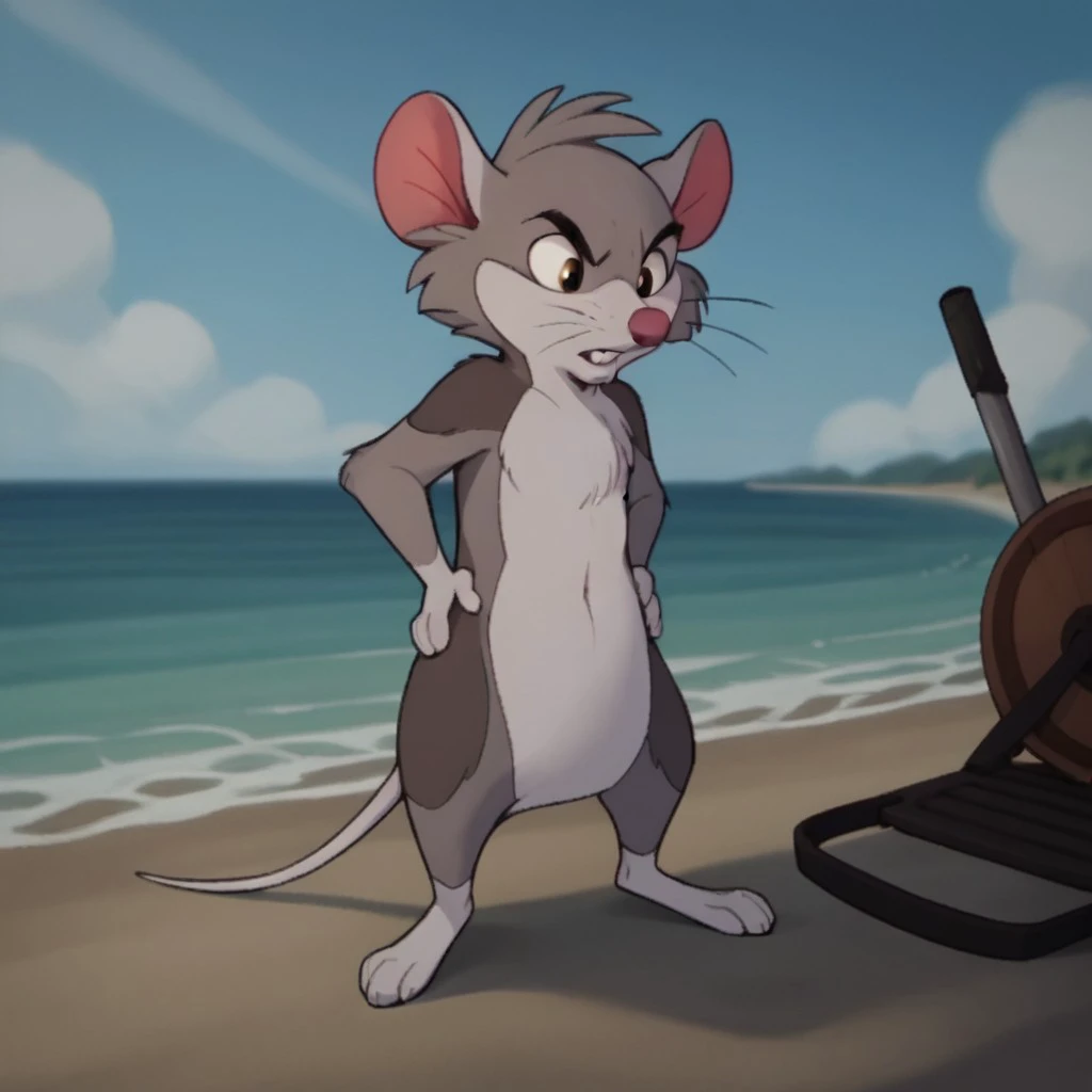 score_9, score_8_up, score_7_up, score_6_up, score_5_up, score_4_up, source_furry, JonathanBris, semi-feral, male, mouse, grey fur,  solo, 1boy, bottomless,  at the beach, hands on hips, standing, <lora:60dee902-a06e-415a-9ca7-46e753c884cd:0.7>