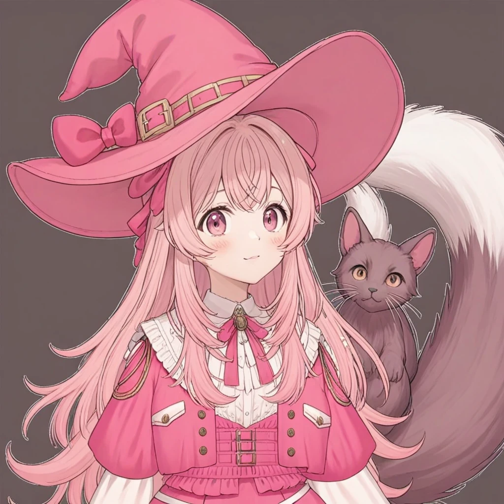 pipchilla, animal ears, bow, long hair, pink bow, (pink hair), shirt, solo,
(solo), best quality, shading, tail, tail raised,
halloween, witch hat, close up,
<lora:PIPCHILLA-XL-t1:0.6>, masterpiece, best quality, very aesthetic, absurdres