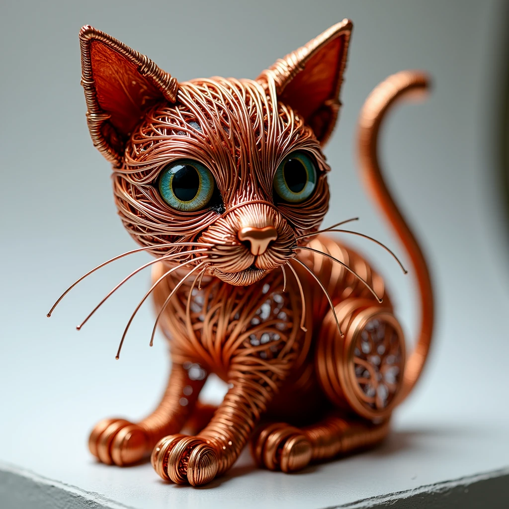 A cat made of copper wire.
cprwrCE style