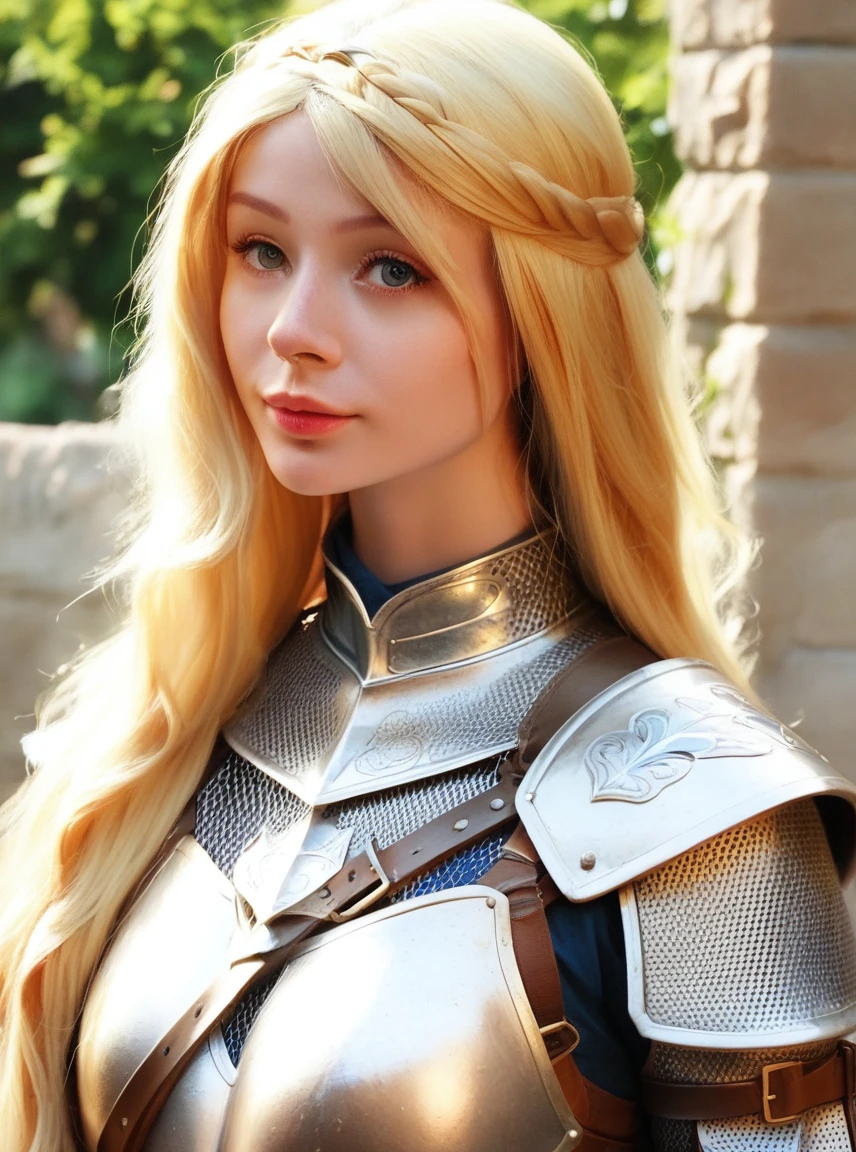 safe_pos, masterpiece, best quality, highly detailed, high-resolution, score_9, score_8_up, score_7_up,  kenizinea, cosplayer, 1girl, long hair,  blonde, detailed eyes, detailed face, upper body view,  outside, daylight, medieval background, knight armor <lora:kenizinea-v0.1:1>