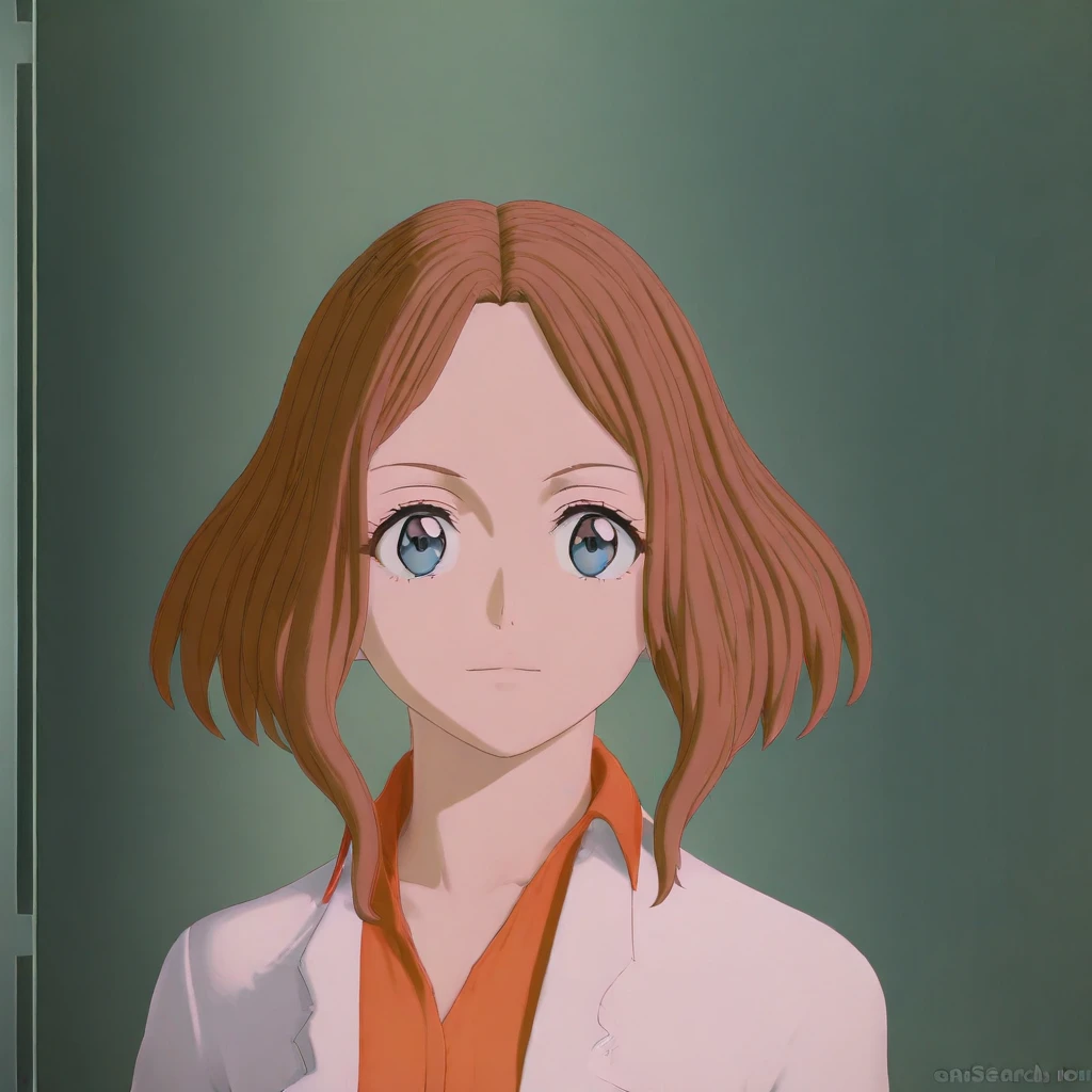Blue eyes, Scientist uniform, Scientist unform, Gamera rebirth, Light brown hair, Emiko Melchiorri, Upper body