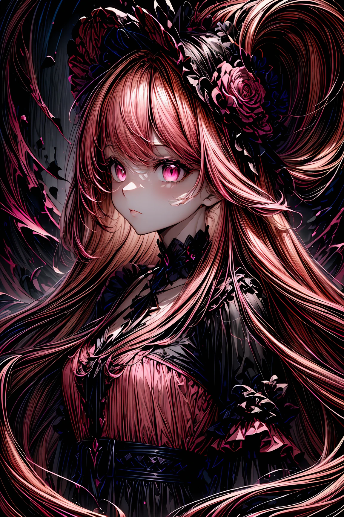 (dark pink abstract theme:1.5),<lora:ZenAbstract-V1:0.8>,(exceptional, best aesthetic, new, newest, best quality, masterpiece, extremely detailed, anime:1.2),1girl,solo