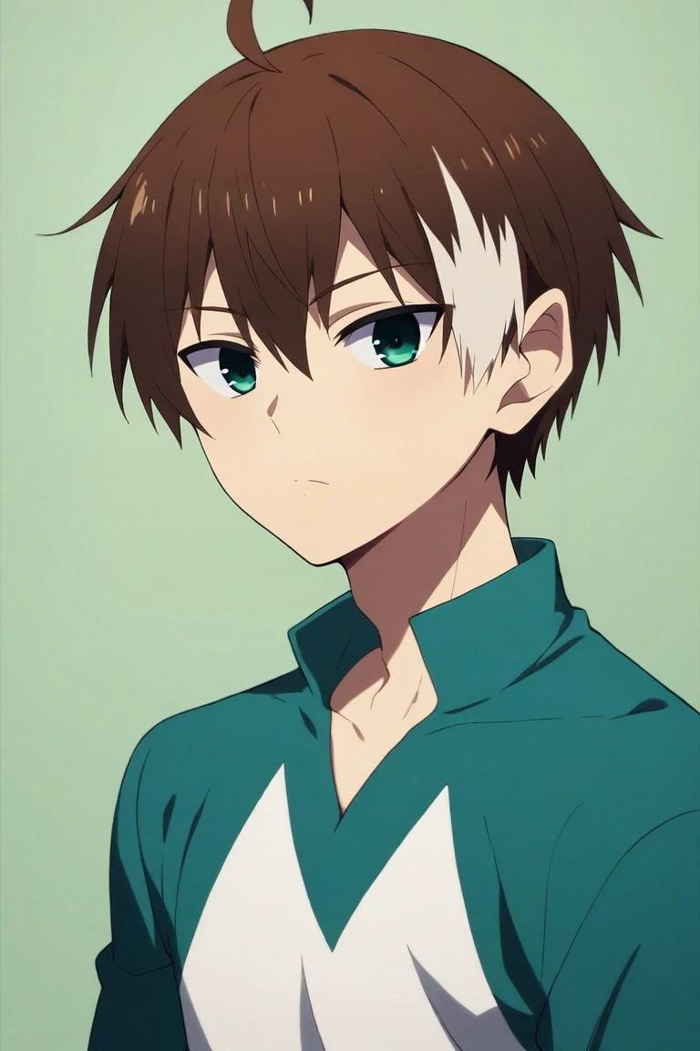 score_9, score_8_up, score_7_up, , rating_safe, , (photorealistic:0.6), looking at viewer, , 1boy, solo, male focus, <lora:akatsuki_iride_pony:0.76>, akatsuki_iride, brown hair, green eyes, short hair, ahoge, multicolored hair, two-tone hair, white hair, , , <lora:sdxl_lightning_8step_lora:1>