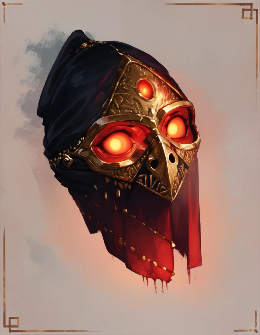 score_9, score_8_up, score_7_up, dnd1t3m, mask, gold, red glow