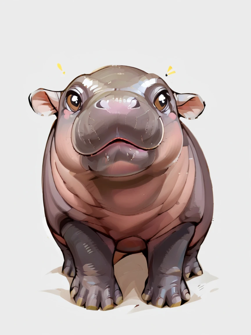 <lora:MoodengXL:1> moo deng, baby hippo, no humans, animal focus, white background, cute