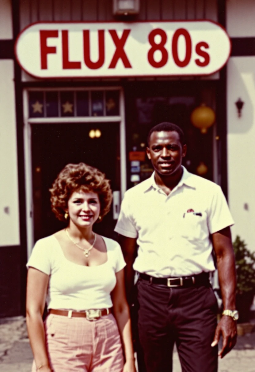 55 year old father smiling hand in hand with blackpower girl wearing red allstar