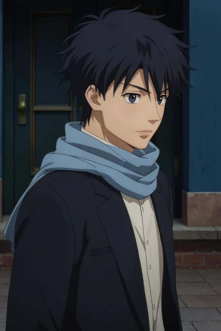 score_9, score_8_up, score_7_up, source_anime, rating_safe, intricate details, anime screencap, , official style, , , 1boy, solo, male focus, <lora:fred_porlock_pony:0.88>, fred_porlock, black hair, black eyes, blue scarf, wide angle, wide shot, cowboy shot, machu picchu, dusk, arms at sides, distracted, aloof, oblivious, , <lora:sdxl_lightning_8step_lora:1>