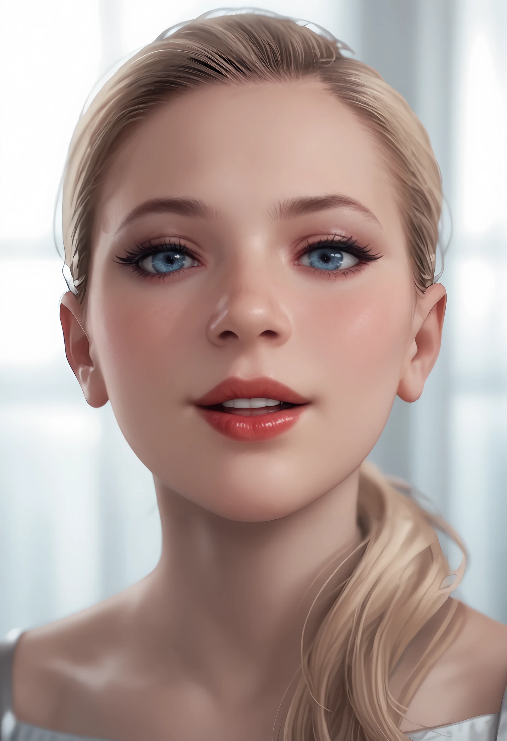 score_9, score_8_up, score_7_up, score_6_up, score_5_up, score_4_up, 1girl, <lora:ChloeDBH:0.7> blonde hair, long hair, ponytail, lips, blue eyes, looking at viewer, blush, long eyelashes, makeup, red lips, face focus, close up, open smile,