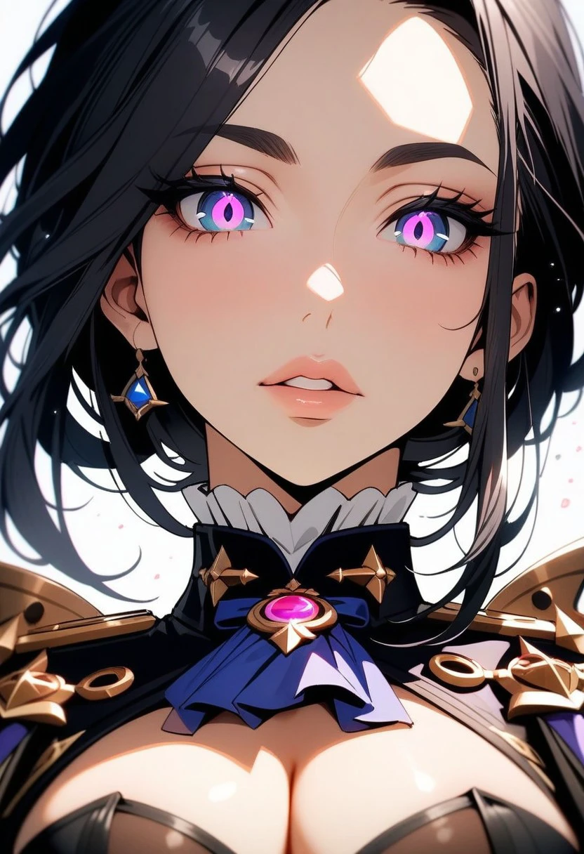 (masterpiece), (best quality), (ultra-detailed),
1girls, solo, Clorinde , Genshin impact,
Detailed eyes, colourful eyes detailed beautiful eyes, very high resolution eyes, black pupils, detailed beautiful eyes, sharped sightings, , ,, Light particle, medium shot, 70mm film,
gorgeous lips, puffy lips, sensual lips, detailed lips, glossy lips, ((big lips):1) , (fleshy Lips:1.2), bimbo lips, high detailed lips, Babes Kissable Lips, Lips together,gorgeous lips, an elegant face,
detailed lips , black detailed pupils, puffy lips, wide lips thick lips, big lips, large lips, big bottom lip, big upper lip, dark in mouth ,
Upper body, flat stomach , white simple background,