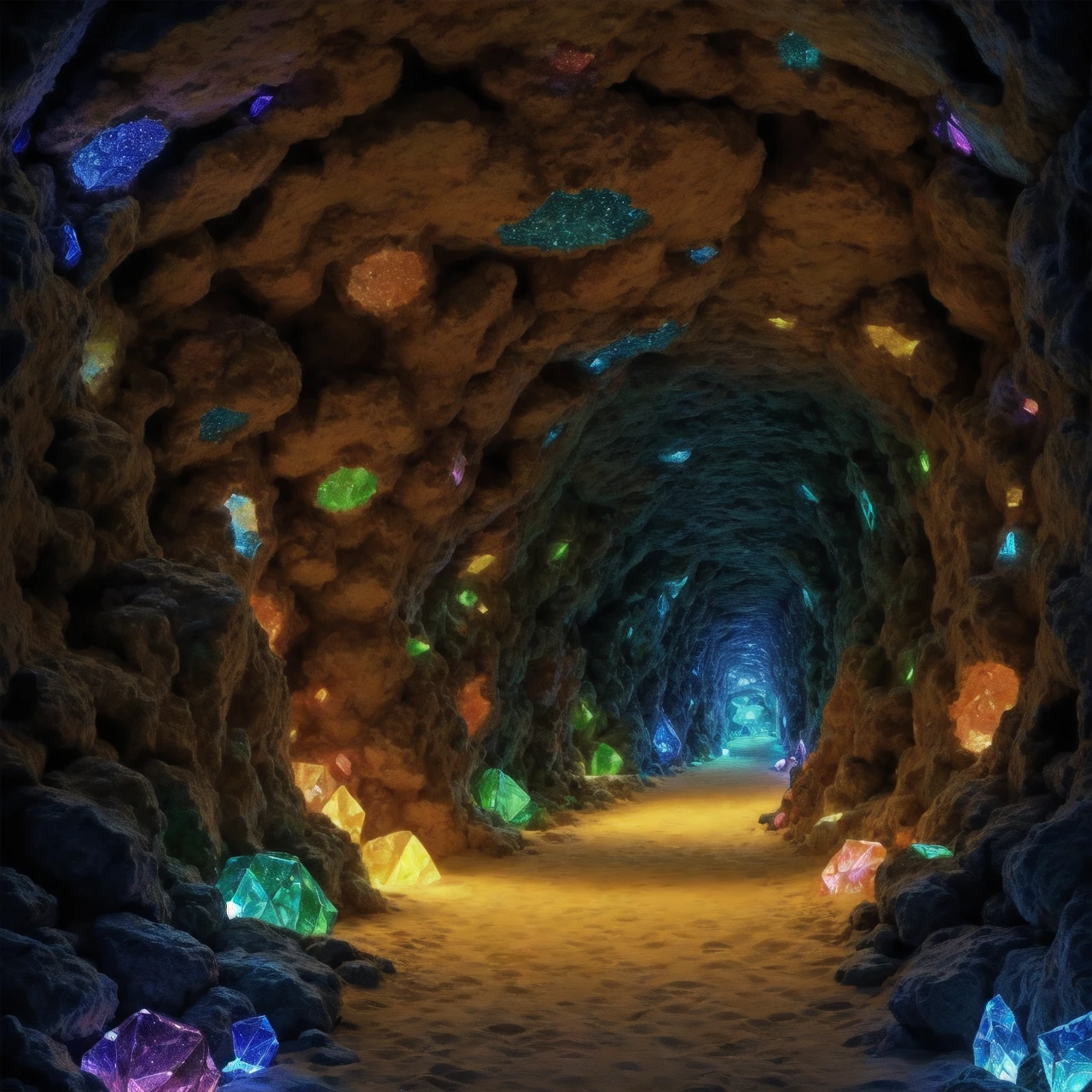 underground passage, gems, dirt, rocks, sand, blue lighting, dim lighting, <lora:elelpr:1>, elementalplaneearth, <lora:more_details:0.6>, high quality, highres, masterpiece, best quality, 8k, intricate, detailed, <lora:add_detail:0.6>, very detailed