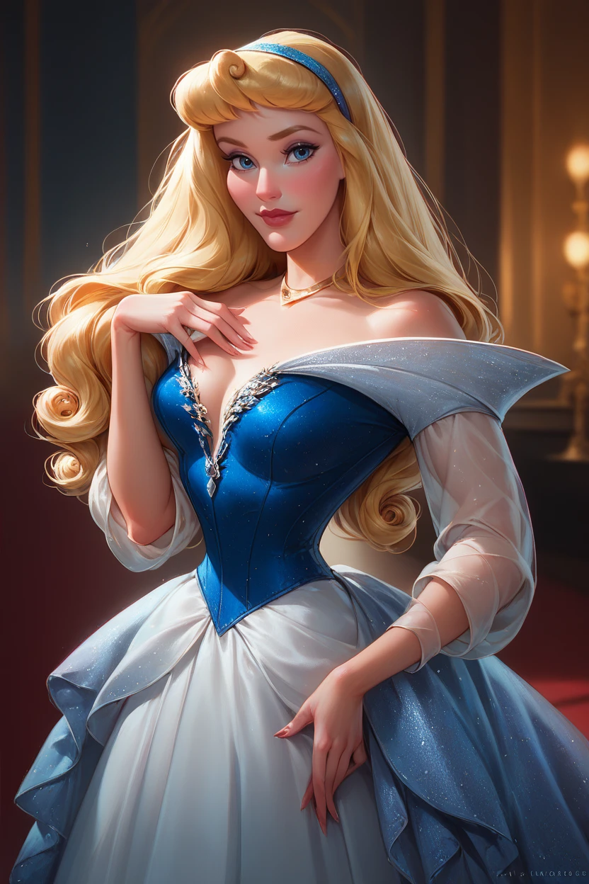 score_9, score_8_up, score_7_up,
<lora:DisneyAurora:0.8>
DisneyAurora, 1girl, blonde hair, blue eyes, long hair, looking at viewer, elegant pose, art deco interior, velvet furniture, soft jazz playing, nostalgic elegance