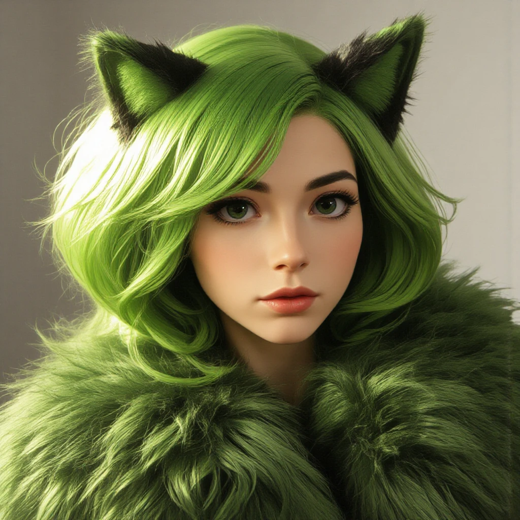 furreal, green, cat girl