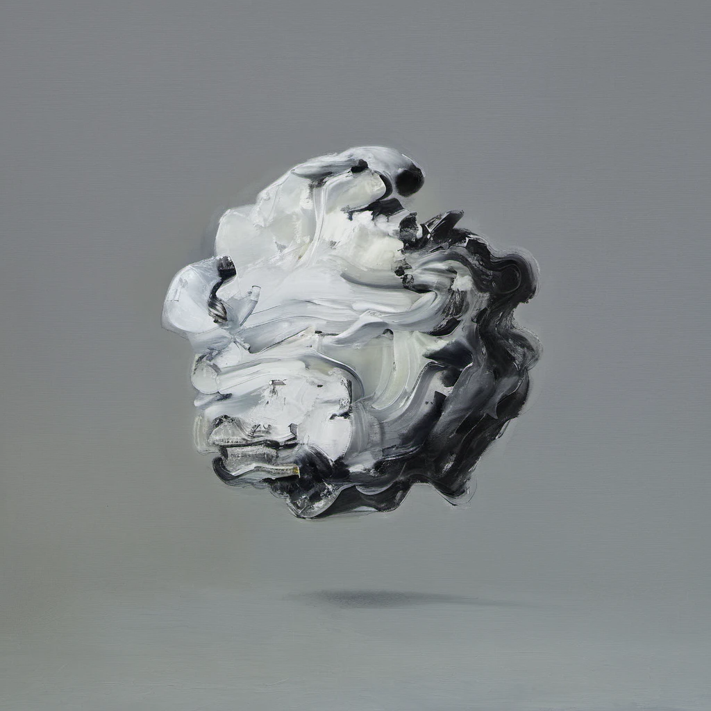 ivan seal,stage 3,abstract floating white ball,glowing bright,highly distorted,irregular edges,soft glow,floating in a gray background,surreal,ethereal,otherworldly atmosphere,soft shadows,<lora:Ivan_Seal_The_Caretaker_style:1>,