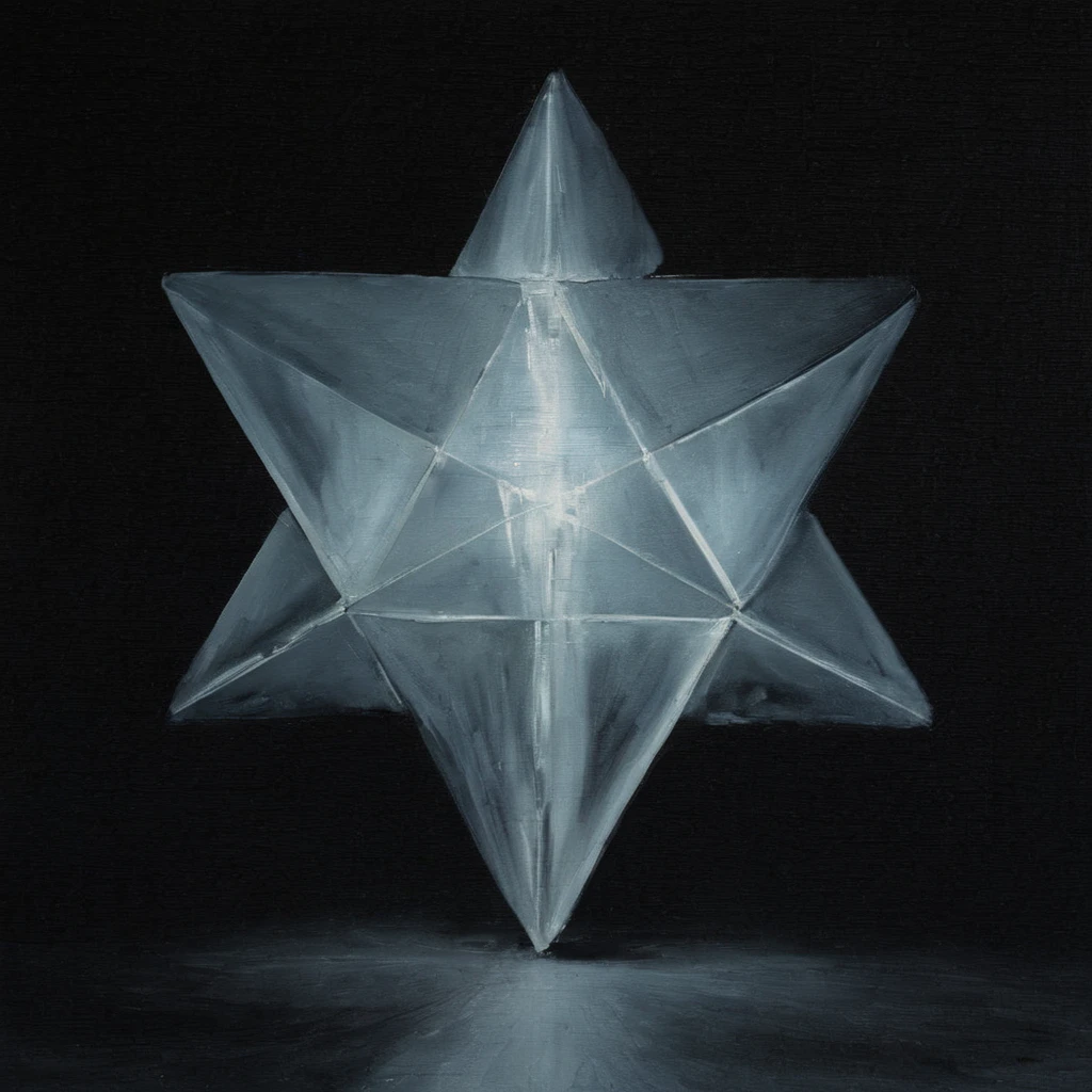 ivan seal,stage 1,sculpture of a star,(bright glowing center),crystalline elements,soft reflections,dark background,minimal lighting,subtle shadows,ethereal glow,<lora:Ivan_Seal_The_Caretaker_style:1>,smooth,polished,symmetrical,clean,