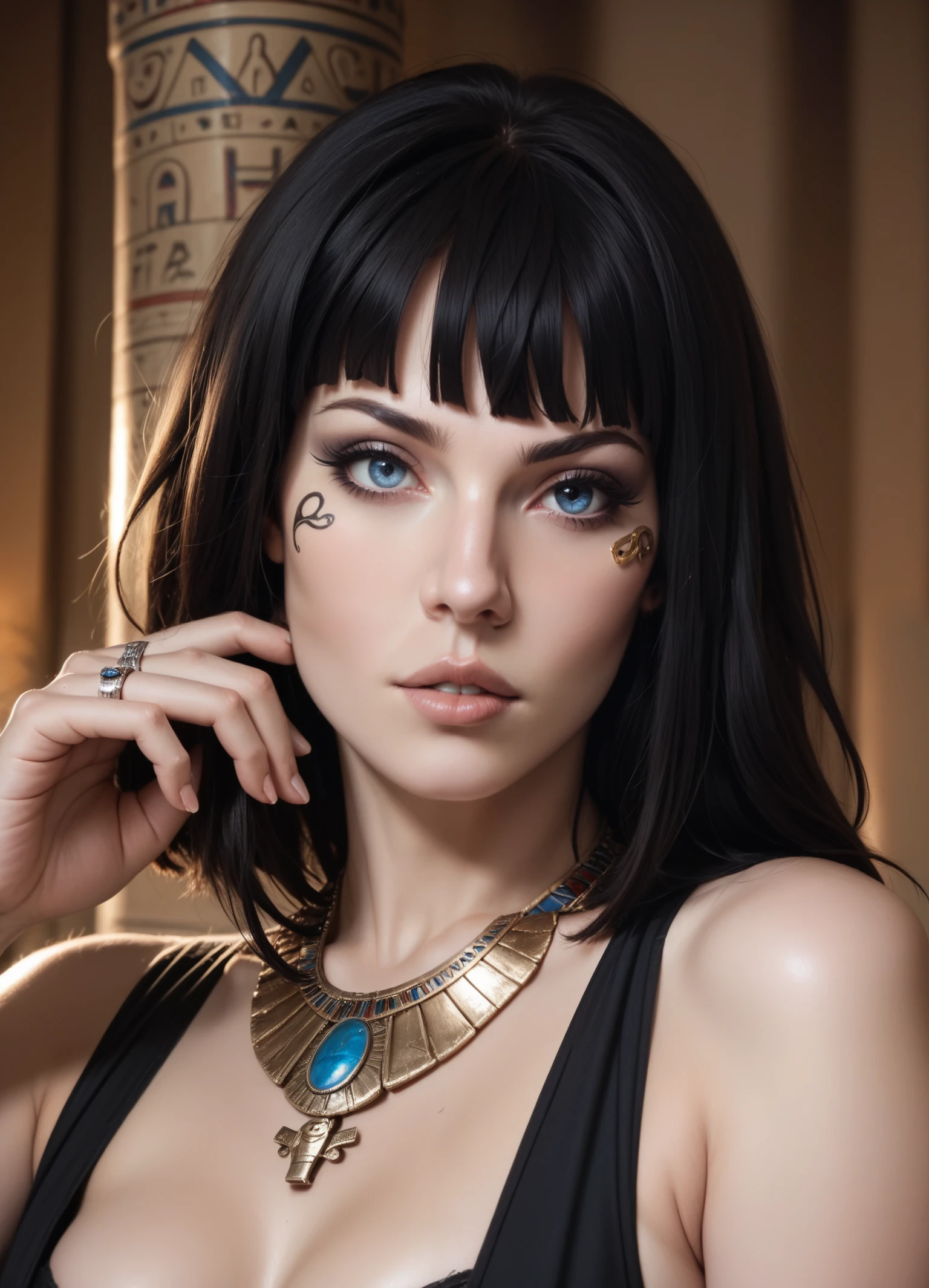 score_9, score_8_up, score_7_up,
1r1ne, araffe woman with a snake around her neck, black hair, blue eyes, depth of field, jewelry, lips, necklace, photo \(medium\), photorealistic, realistic, ring, solo, 1girl, bangs, parted lips, eyelashes, portrait, egyptian
<lora:1r1ne:0.4>