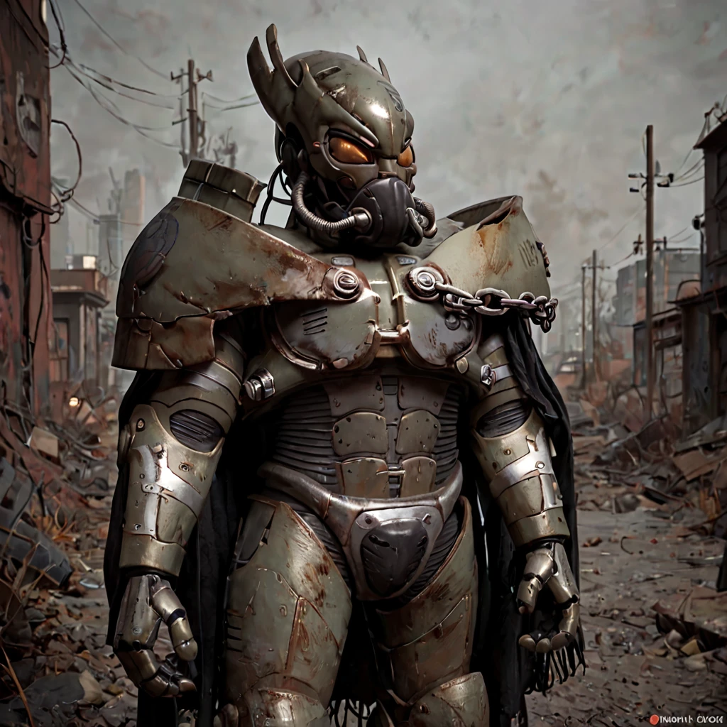 (score_9), score_8_up, score_7_up)),
a warrior in midwest_pa, mecha, power armor, armor focus, futuristic, post-apocalyptic, dark colors, sci-fi