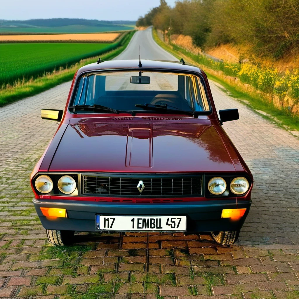 A Renault 12 Toros sedan on a rural road