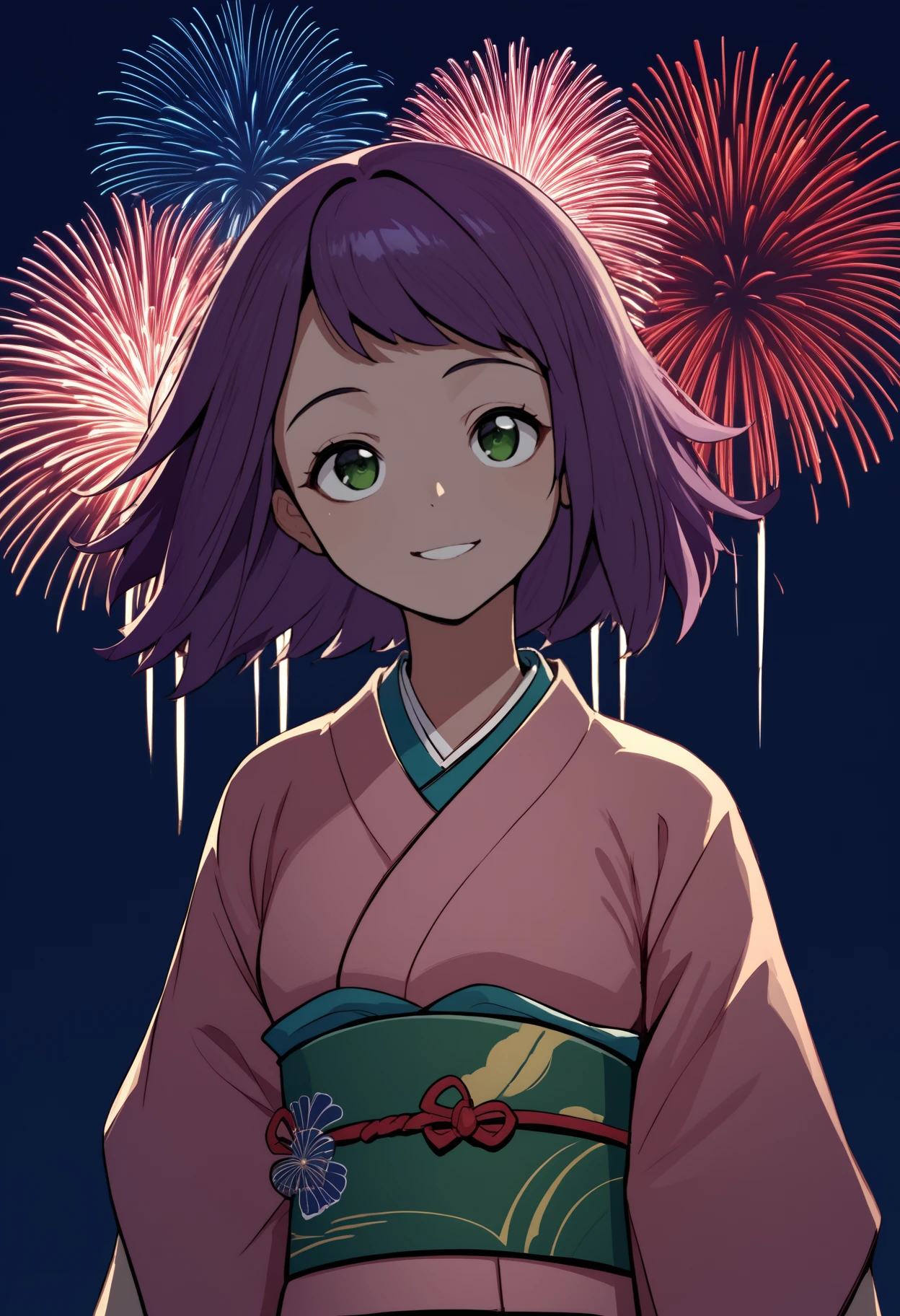 score_9, score_8_up, score_7_up, source_anime, <break> solo, 1girl, s0niastrumm, smile, looking up, short hair, purple hair, green eyes, japanese clothes, pink kimono, green sash, obi, fireworks
<segment:yolo-face_yolov8m.pt,0.4,0.5//cid=1>