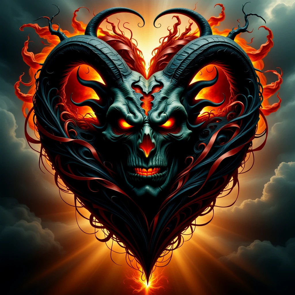 Evil demon in a heart.

hrtfcCE style