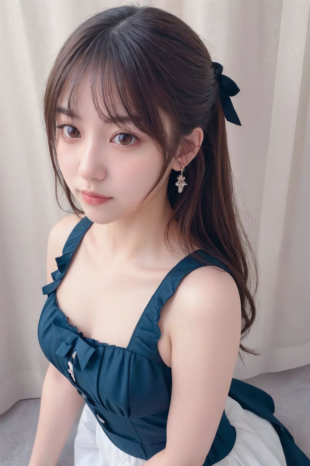 best quality, masterpiece, ultra high res, (photorealistic:1.4), RAW photo, best detailed, realistic,
1 girl , <lora:YuYAMADA:0.9> yuyamada, frilled under wear, dutch angle,